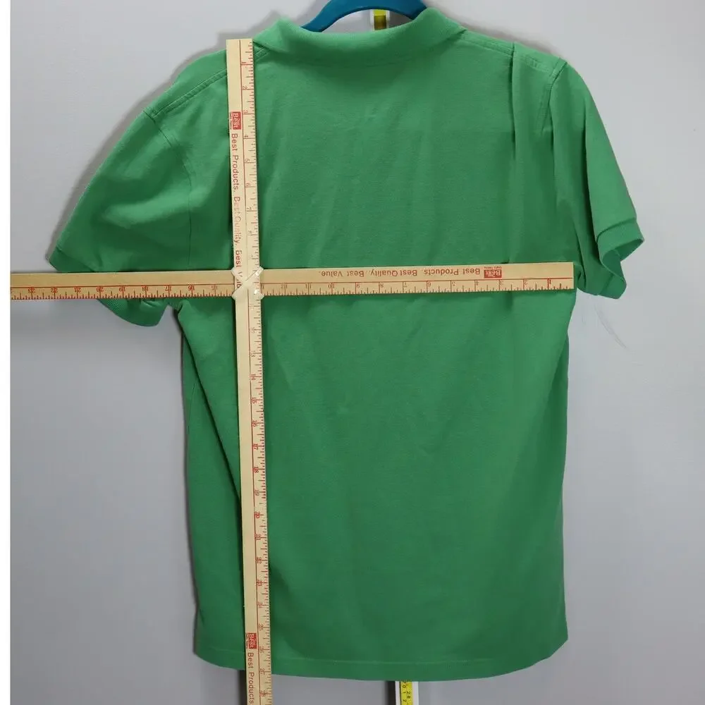 Vintage J.Crew Green Flex Piqué Polo Shirt Men’s Size M Classic Preppy‎